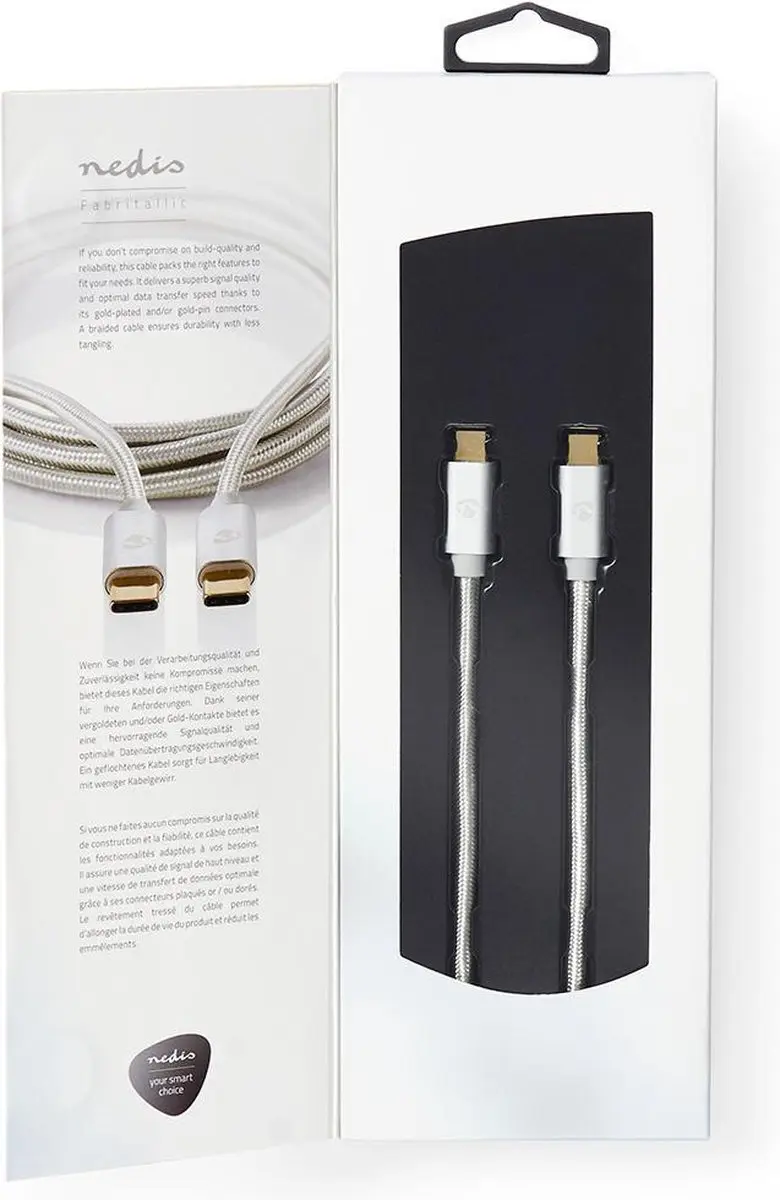 Nedis USB-C Kabel CCTB64750AL10 - 1m - 100W - 4K@60Hz - Verguld