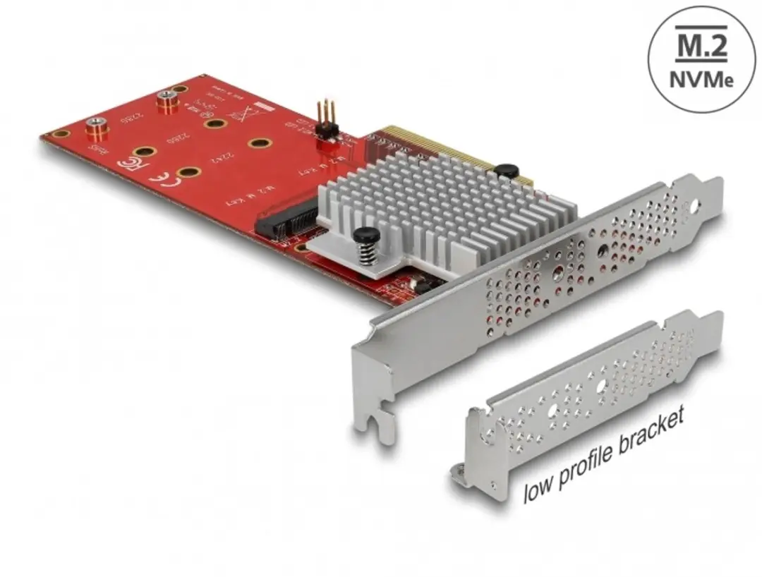 Delock PCIe x8 Kaart 2x M.2 NVMe Key M