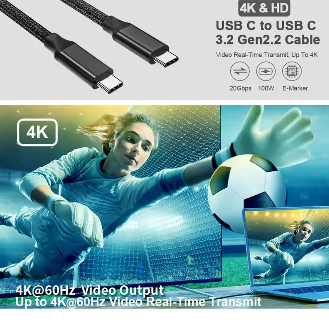 NÖRDIC USBC-N1022 USB-C Kabel 60W 5Gbps 1m - Zwart