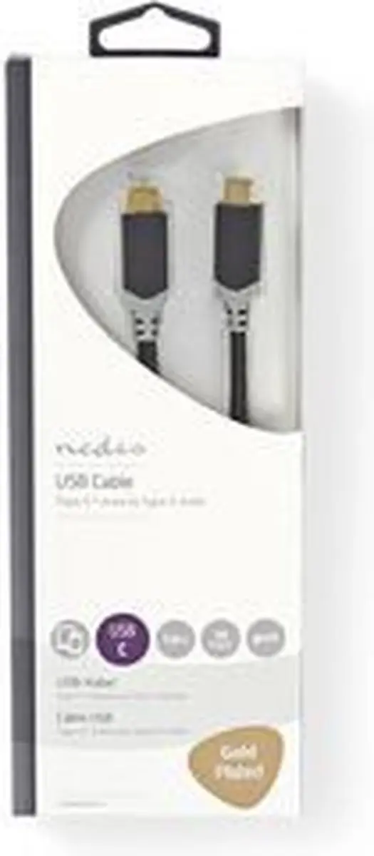 Nedis USB-C Kabel 100W 1.0m - Antraciet