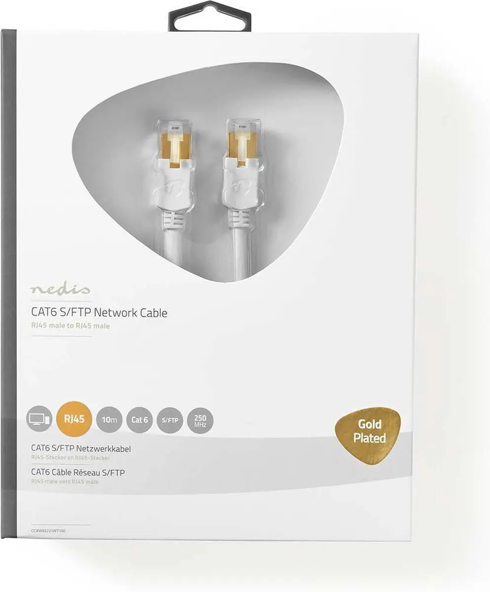 Nedis CAT6 Netwerkkabel CCBW85221WT100 - 10m - Wit