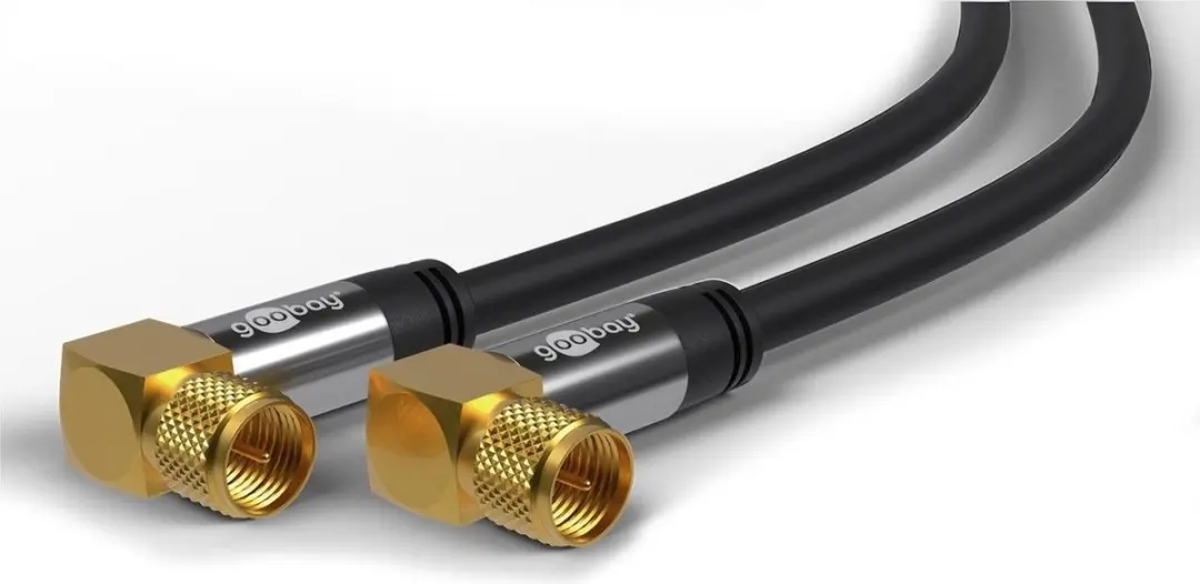 Goobay F(m) Coaxkabel 135dB - 10 Stuks - 2m - Haaks Verguld