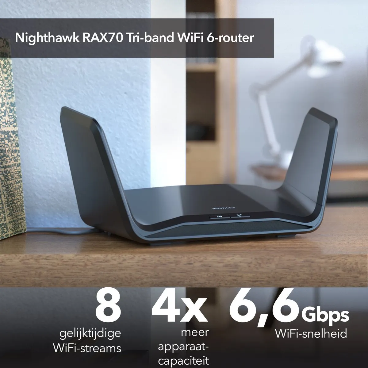 NETGEAR Nighthawk RAX70 - Router - WiFi Versterker - Tri-Band