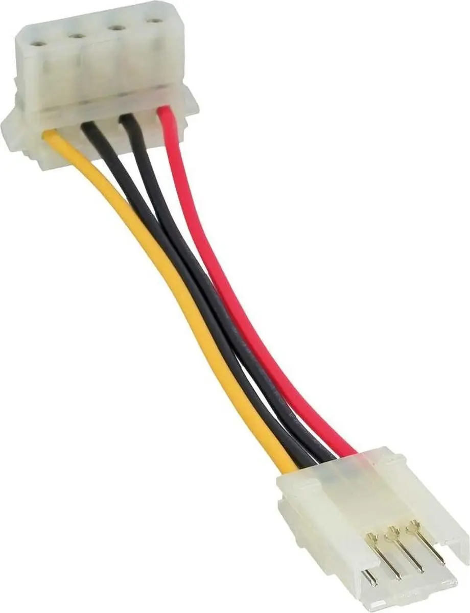 InLine Floppy Molex Haaks Voedingskabel 0,05m