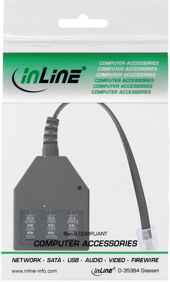 InLine TAE Adapterkabel RJ11 naar TAE NFN - Zwart