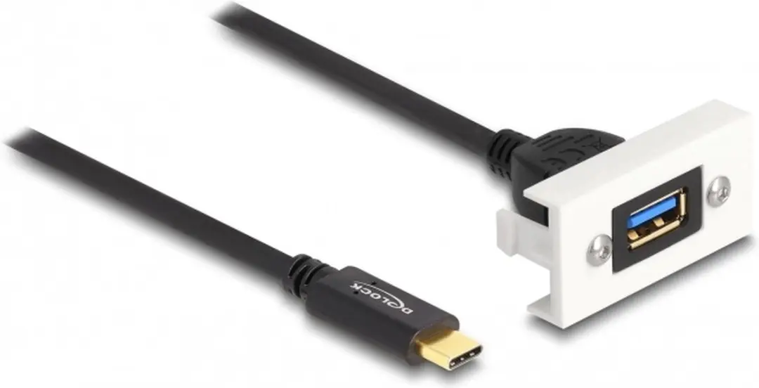 Delock Easy 45 USB 3.2 Gen 2 Type-A naar Type-C Kabel - 10Gbps - 22,5x45mm