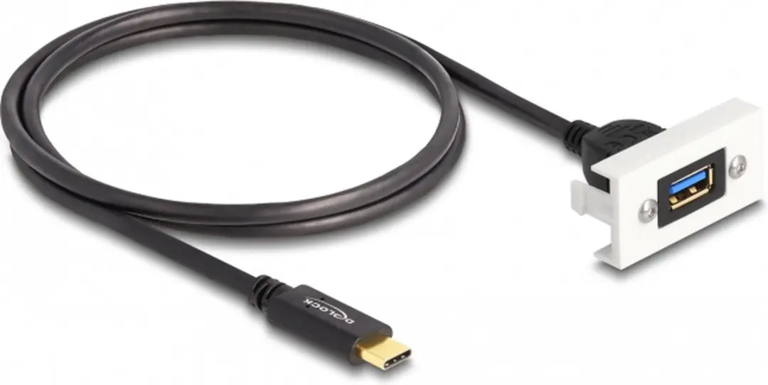 Delock Easy 45 USB 3.2 Gen 2 Type-A naar Type-C Kabel - 10Gbps - 22,5x45mm
