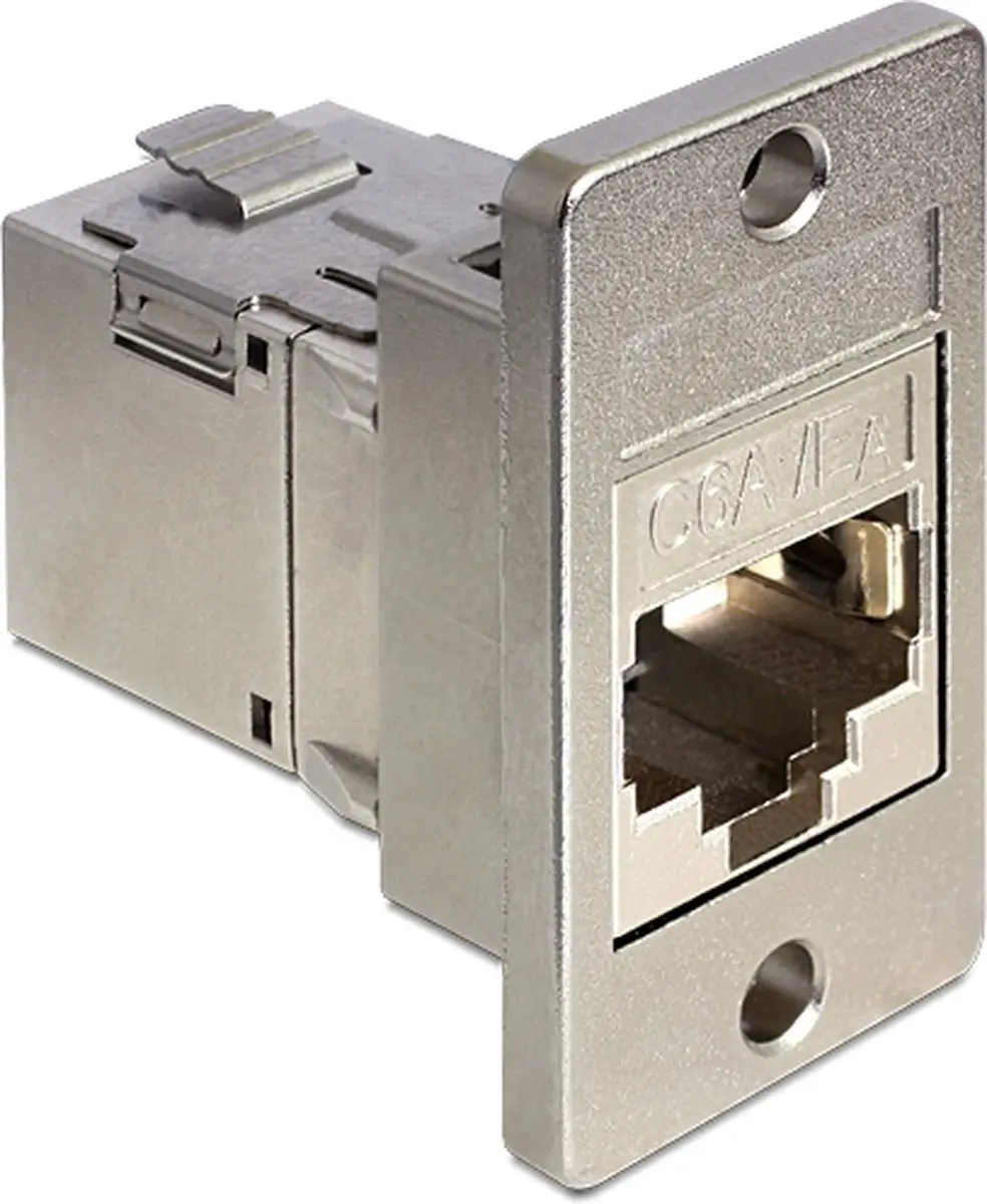 Delock Inbouwframe 4x Keystone Module - Gegoten zink - Grijs