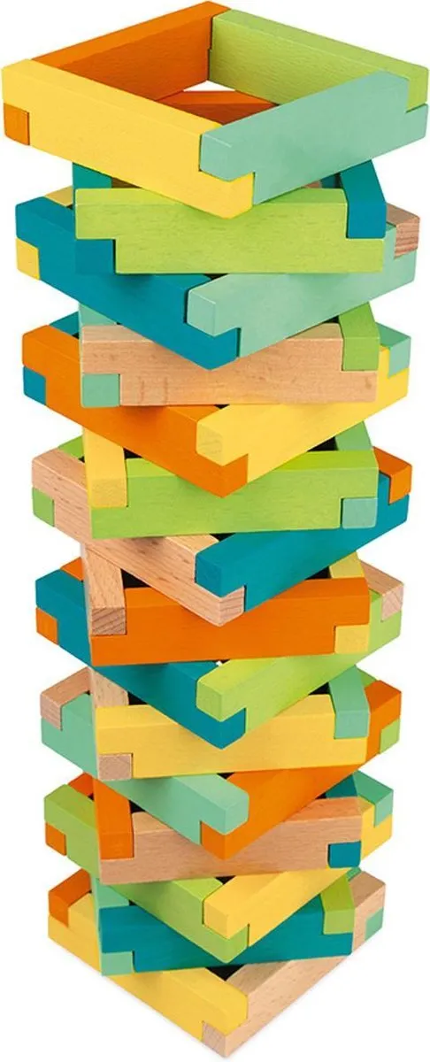 Janod Bouwdoos 60-delig - 4 Sjabloonkaarten - FSC-hout