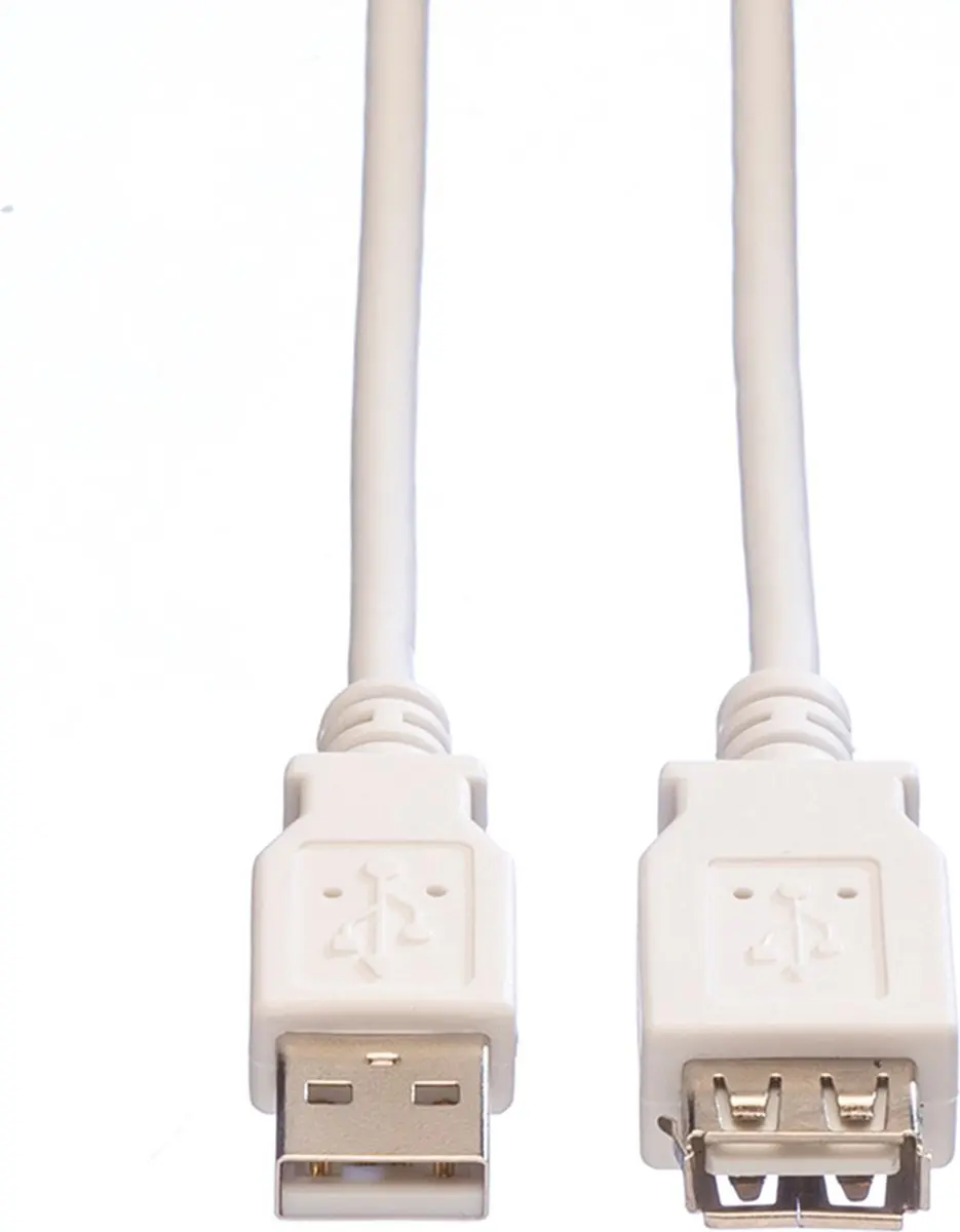 Value USB 2.0 Kabel A-A M/F Wit 3m