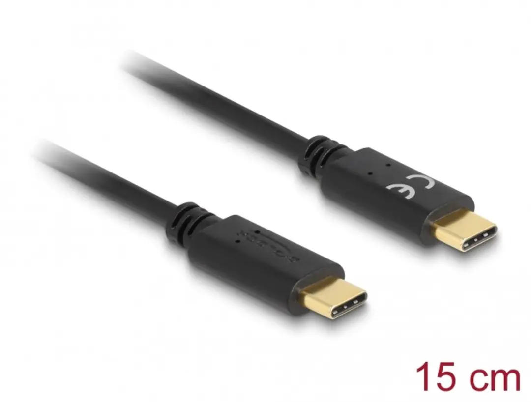 Delock 85356 USB-C Laadkabel 0.15m - Zwart