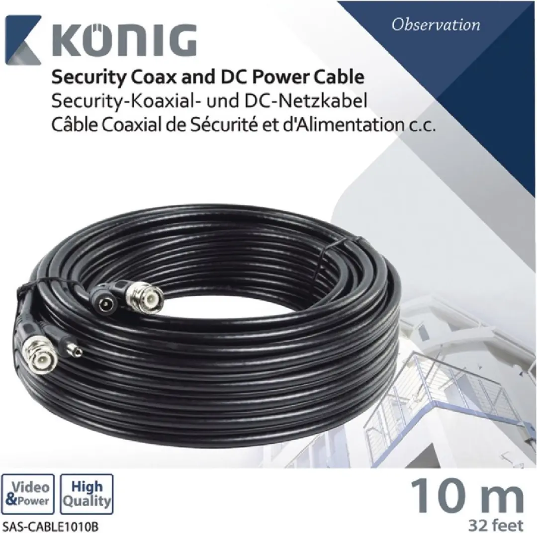 Konig CCTV Kabel BNC/DC 10.0m