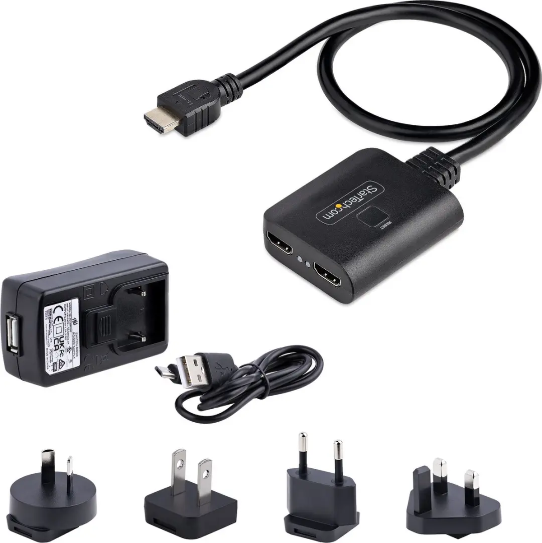 Startech HDMI-SPLITTER-4K60UP 2 Poorts Splitter - 4K 60Hz - Zwart - afbeelding 6 van 6