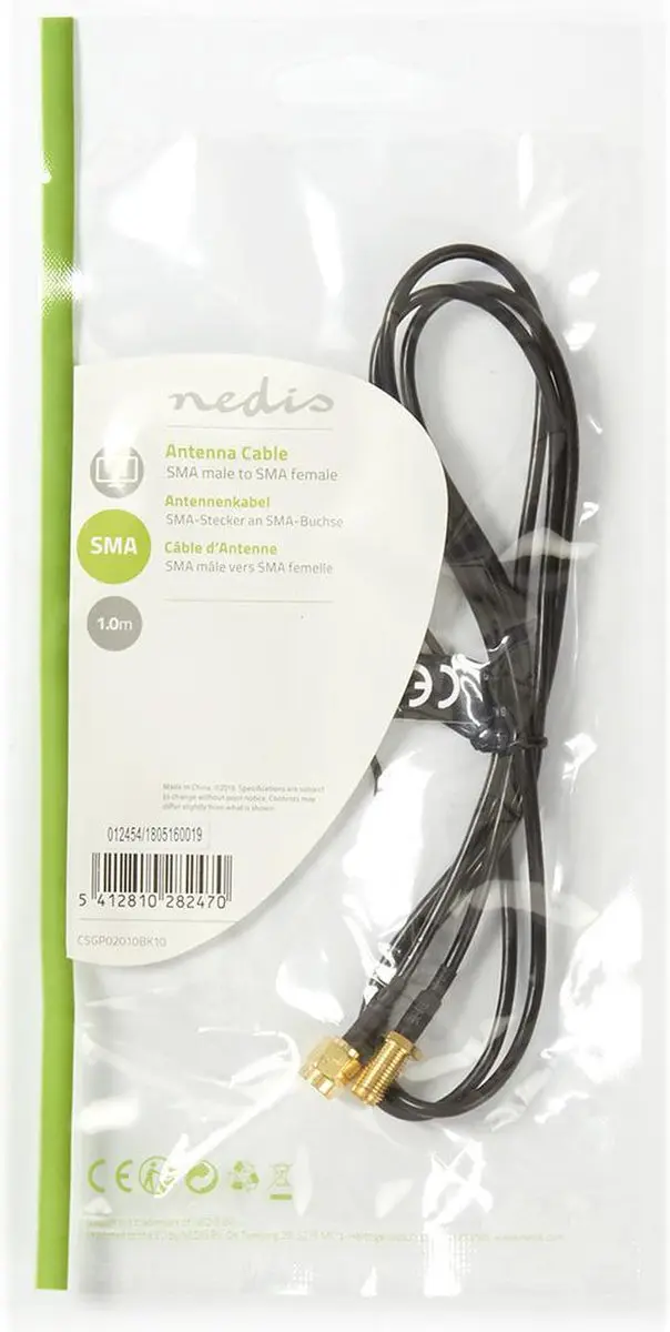 Nedis Antennekabel SMA Male-Female 5m - Verguld - 50 Ohm