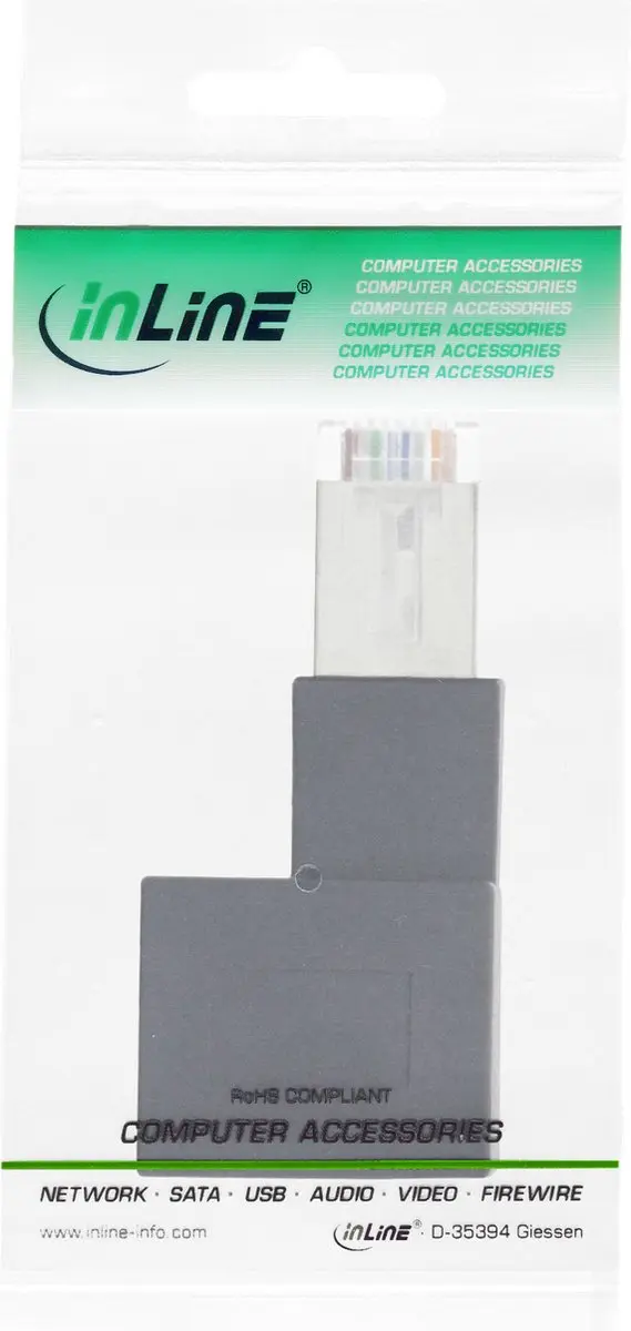 InLine STP CAT6a RJ45 Haakse Adapter - Zwart