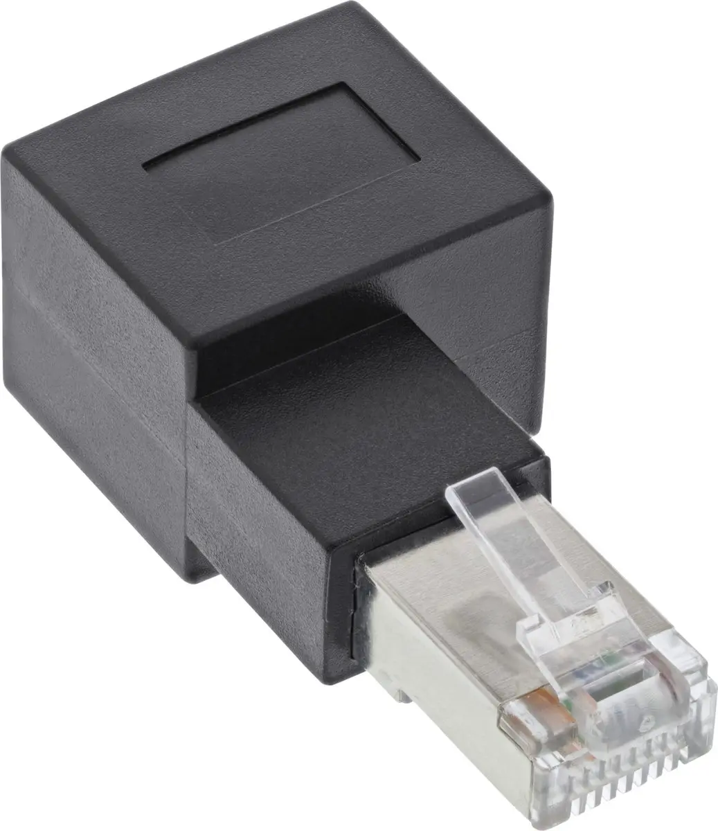 InLine STP CAT6a RJ45 Haakse Adapter - Zwart