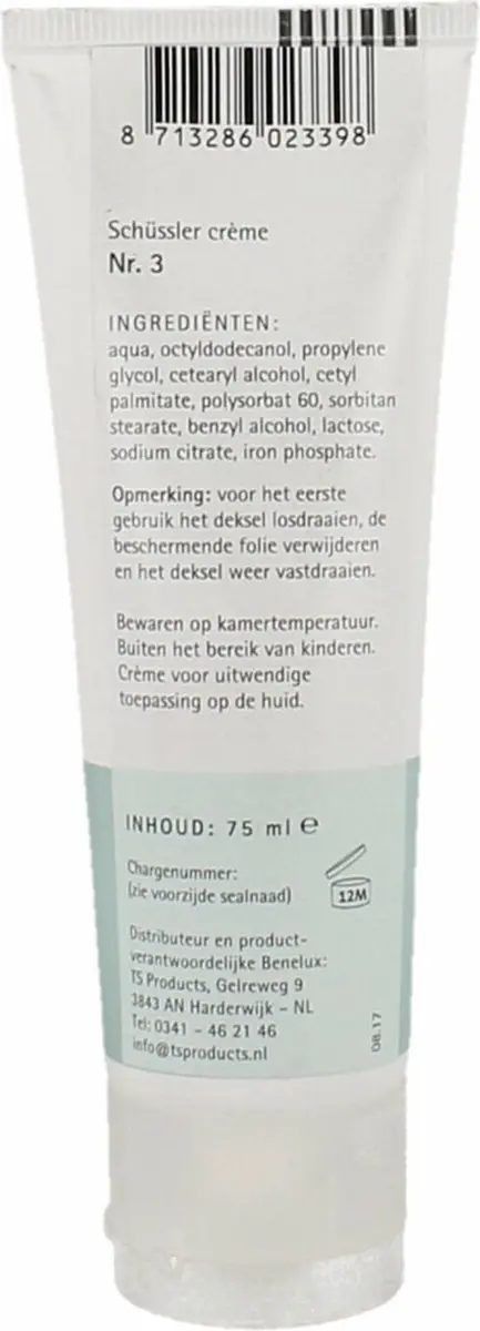 Pfluger Schüssler Zouten Crème nr. 3 Ferrum Phosphoricum D4 75ml