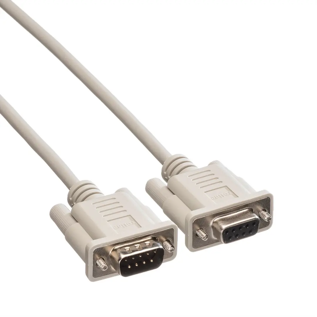 Roline RS232 9-pol M/F Kabel 10m - Grijs