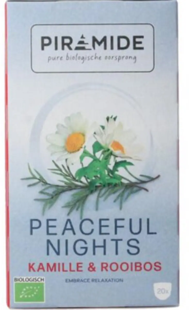 Piramide Peaceful Nights Kamille & Rooibos Thee 20 Zakjes