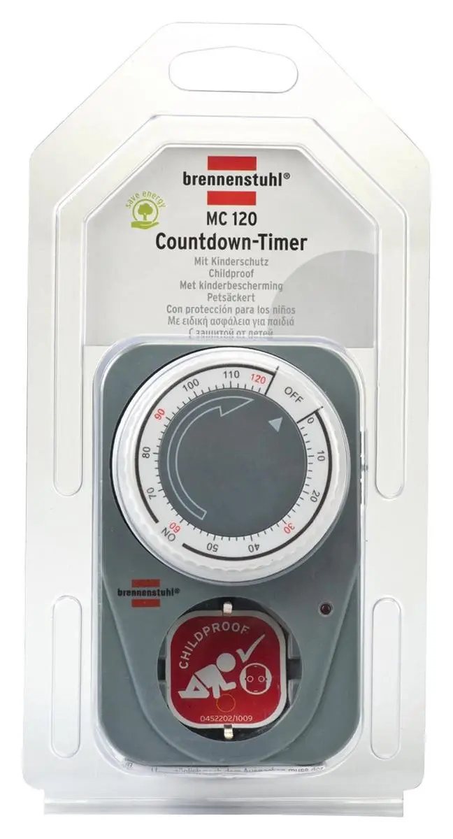 Brennenstuhl MC 120 Countdown Timer - Mechanisch Stopcontact - Grijs