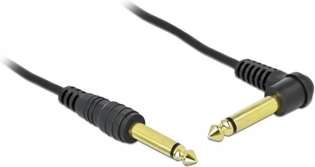 Delock Coiled Kabel 6.35mm Jack M/M 2m - Zwart