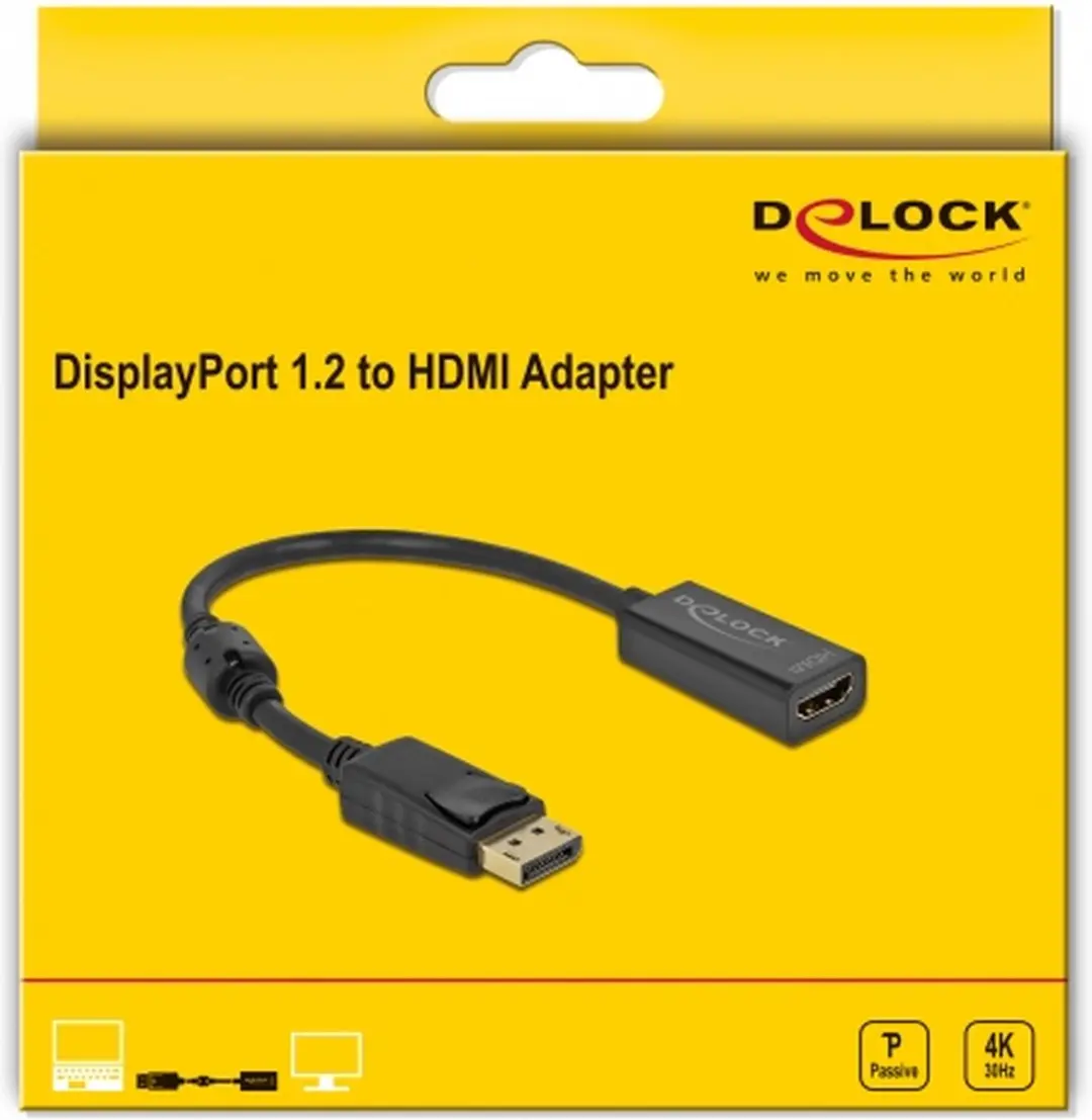 Delock DisplayPort 1.2 naar HDMI Adapter - 4K - Zwart