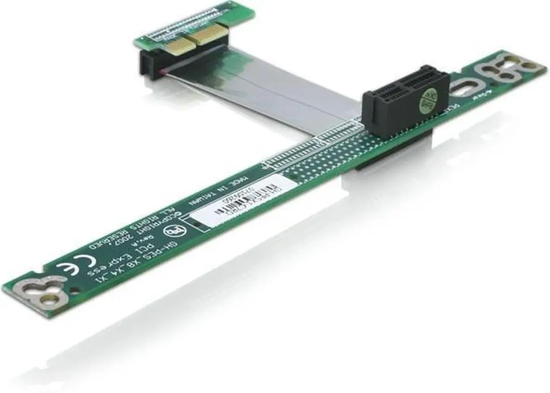Delock 41752 Riserkaart PCI Express x1 - 7cm - Groen/Zilver/Zwart