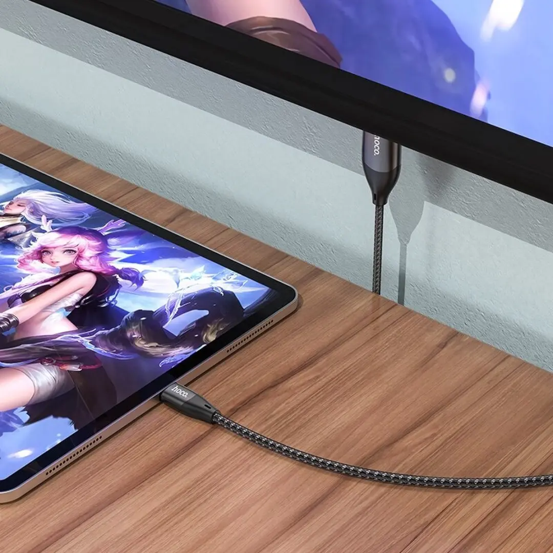Hoco USB C naar HDMI Kabel 2m - 4K 30fps - Zwart