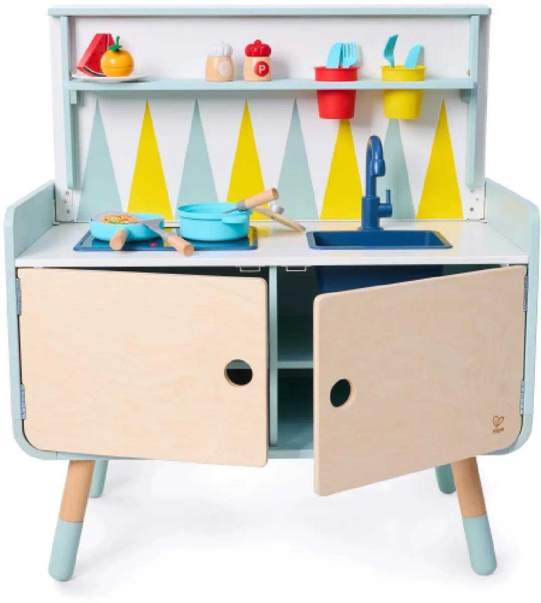 Hape 2-in-1 Kinderladekast Keuken Play Furniture - Azuur/Beuken