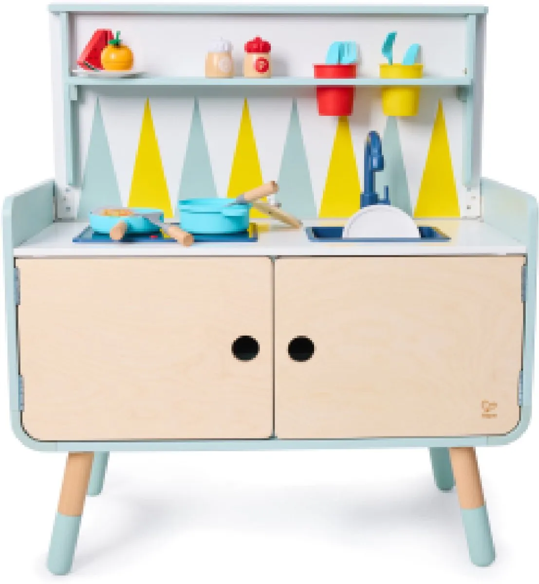 Hape 2-in-1 Kinderladekast Keuken Play Furniture - Azuur/Beuken