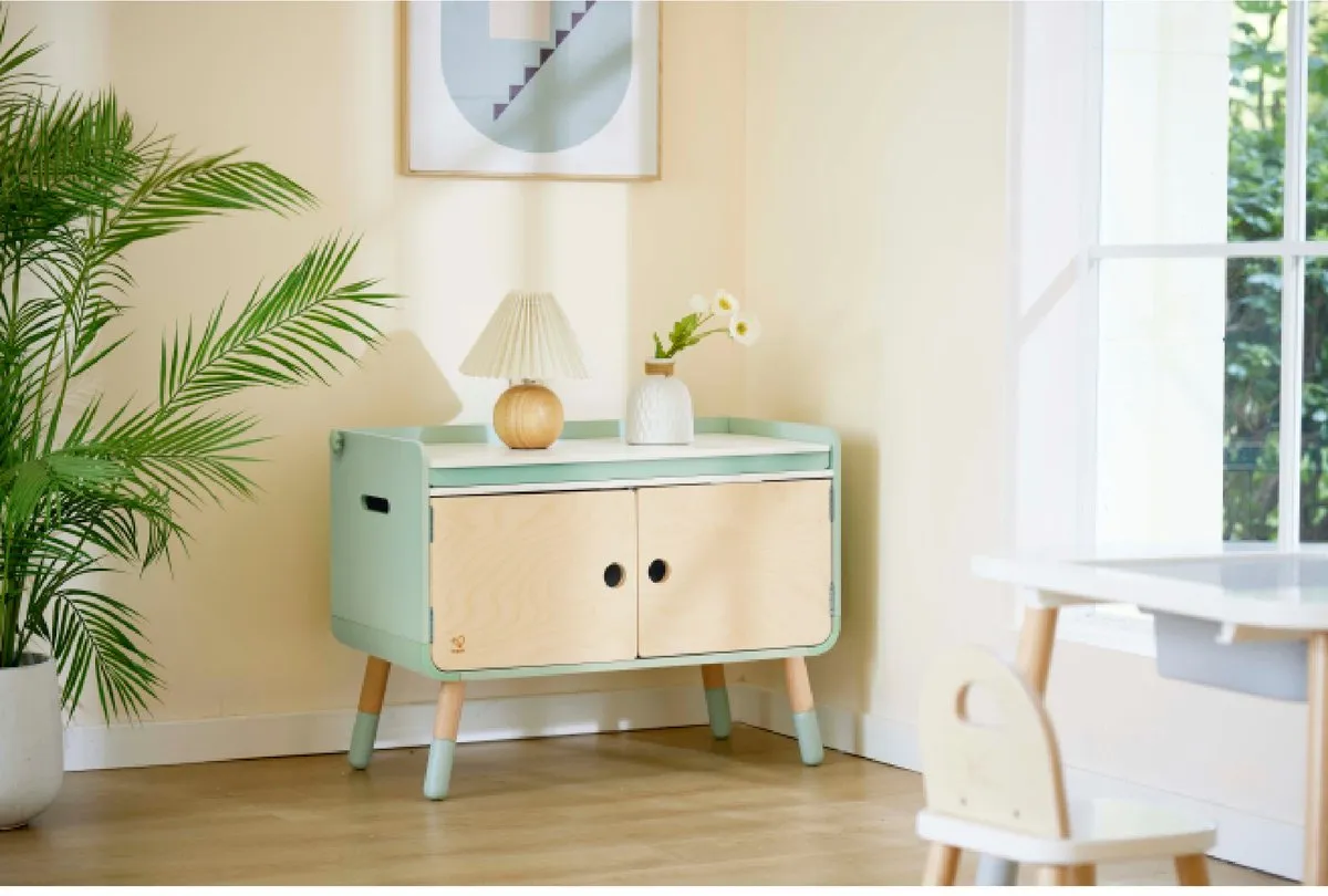 Hape 2-in-1 Kinderladekast Keuken Play Furniture - Azuur/Beuken