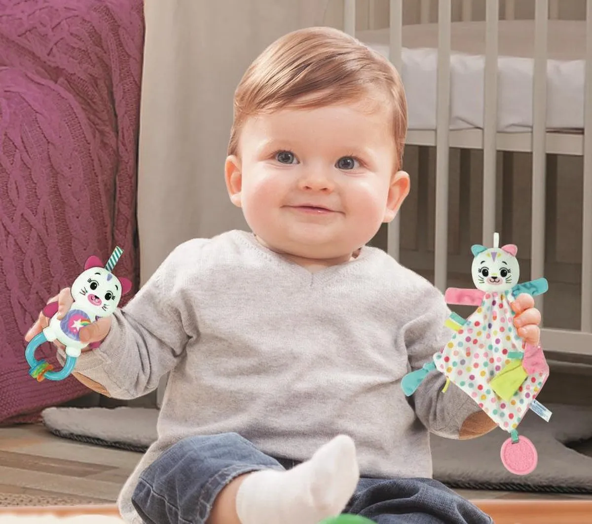 Clementoni Baby Giftset Kitty - Roze - Bijtring & Knuffel