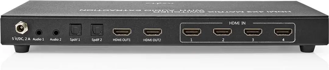 Nedis HDMI Matrix-Switch VMAT3482AT - 4x2 - 4K60Hz - Antraciet