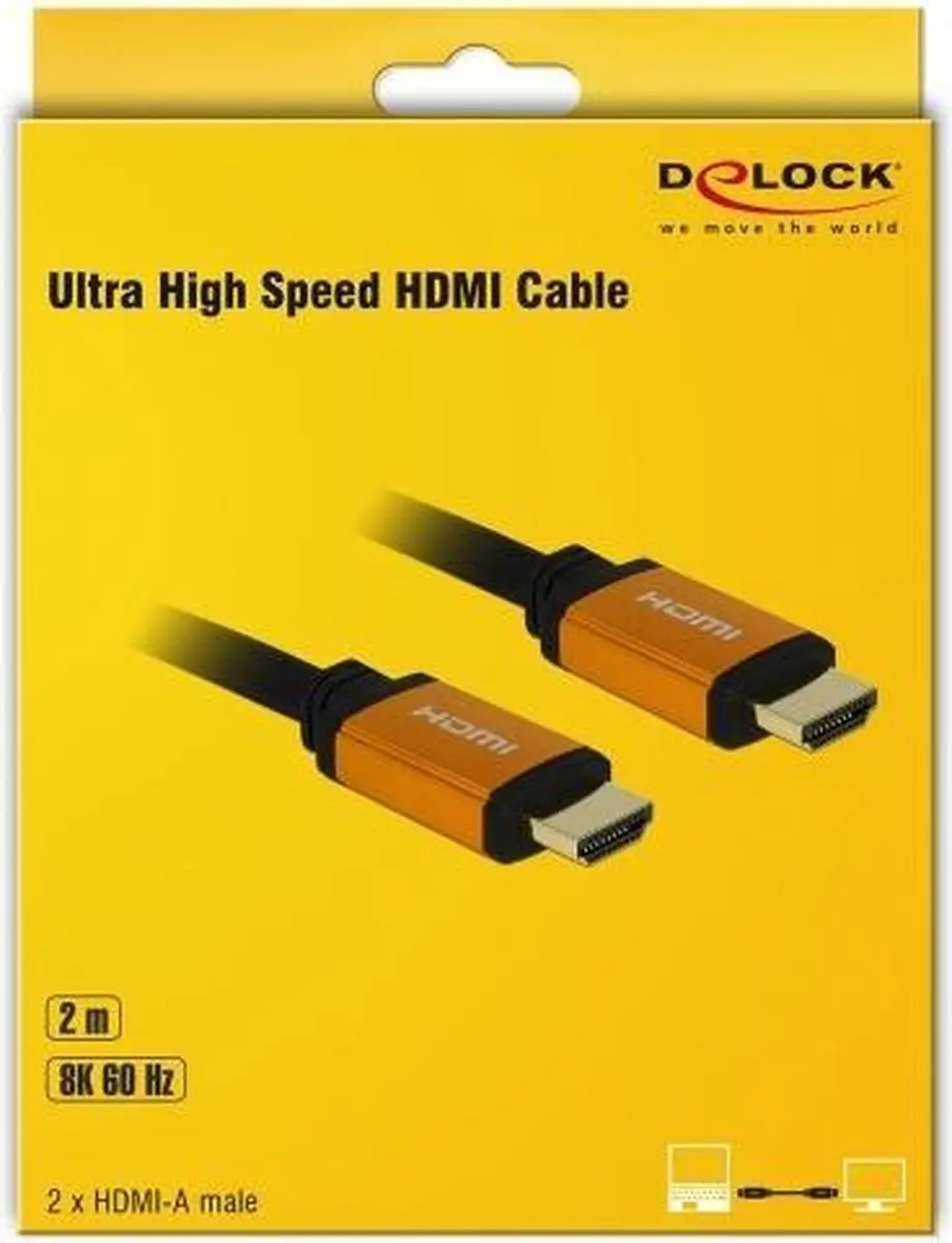 Delock HDMI 2.1 Kabel 8K 60Hz - 2m - Zwart