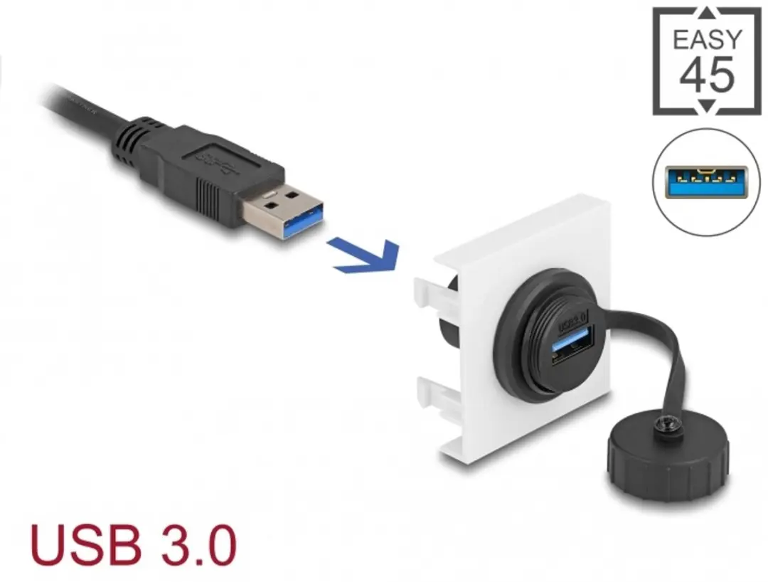 Delock Easy 45 USB 3.2 Gen 1 Type-A Vrouwelijk 45x45mm