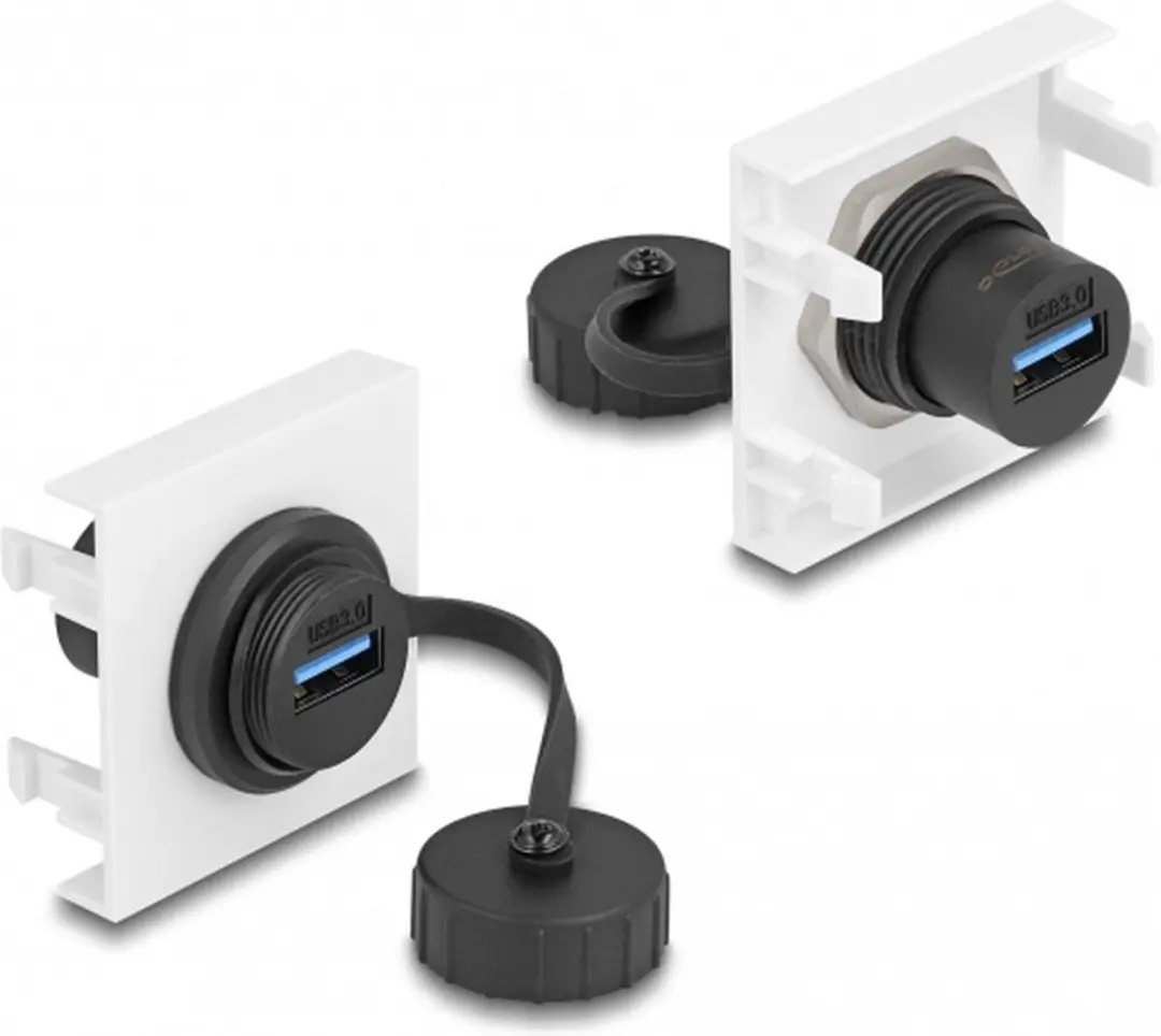 Delock Easy 45 USB 3.2 Gen 1 Type-A Vrouwelijk 45x45mm - Zwart/Wit