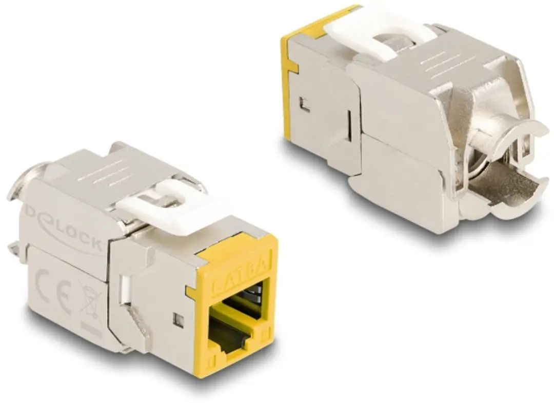 Delock Keystone RJ45 LSA Cat.6A Module - Geel - 10 Stuks
