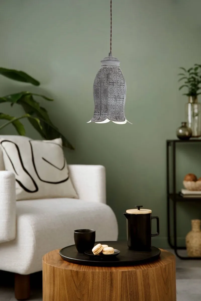Eglo Vintage Talbot 1 Hanglamp - Ø165mm - Donkergrijs
