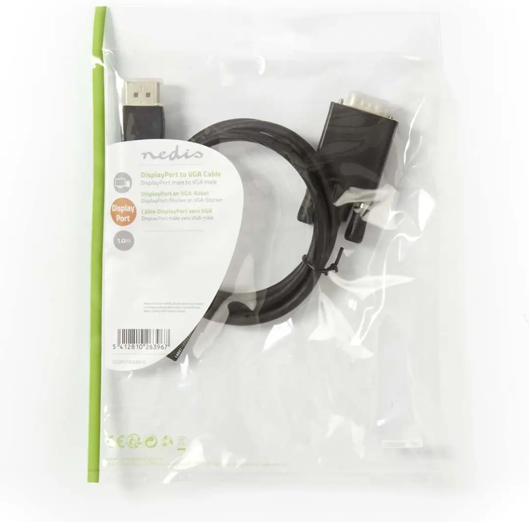 Nedis CCGP37300BK10 DisplayPort naar VGA-kabel 1m - Zwart