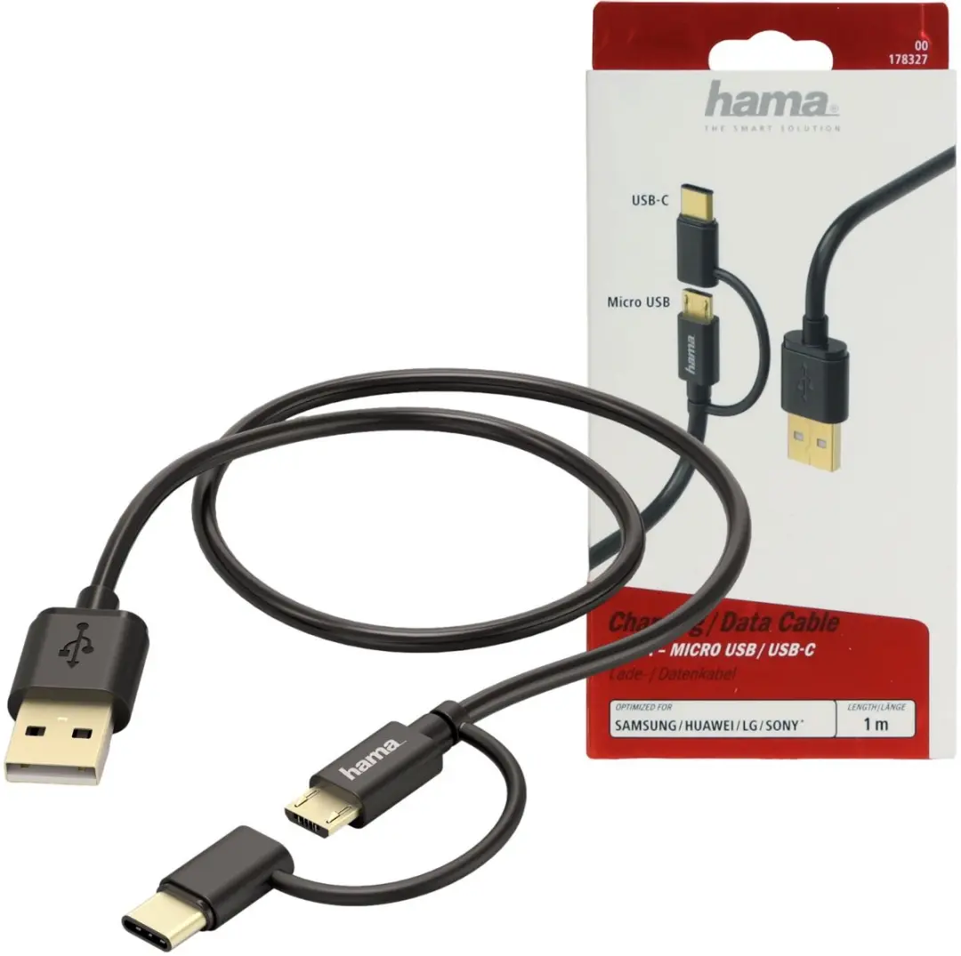 Hama USB Type-C naar micro-USB 2-in-1 Kabel 1m