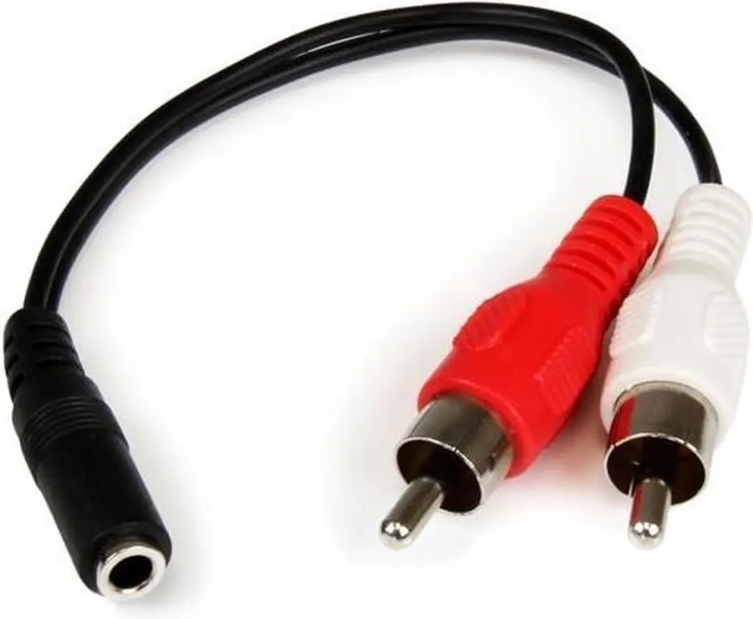 Startech 3,5mm Stereo Jack Kabel MUFMRCA - 0,2m - Zwart