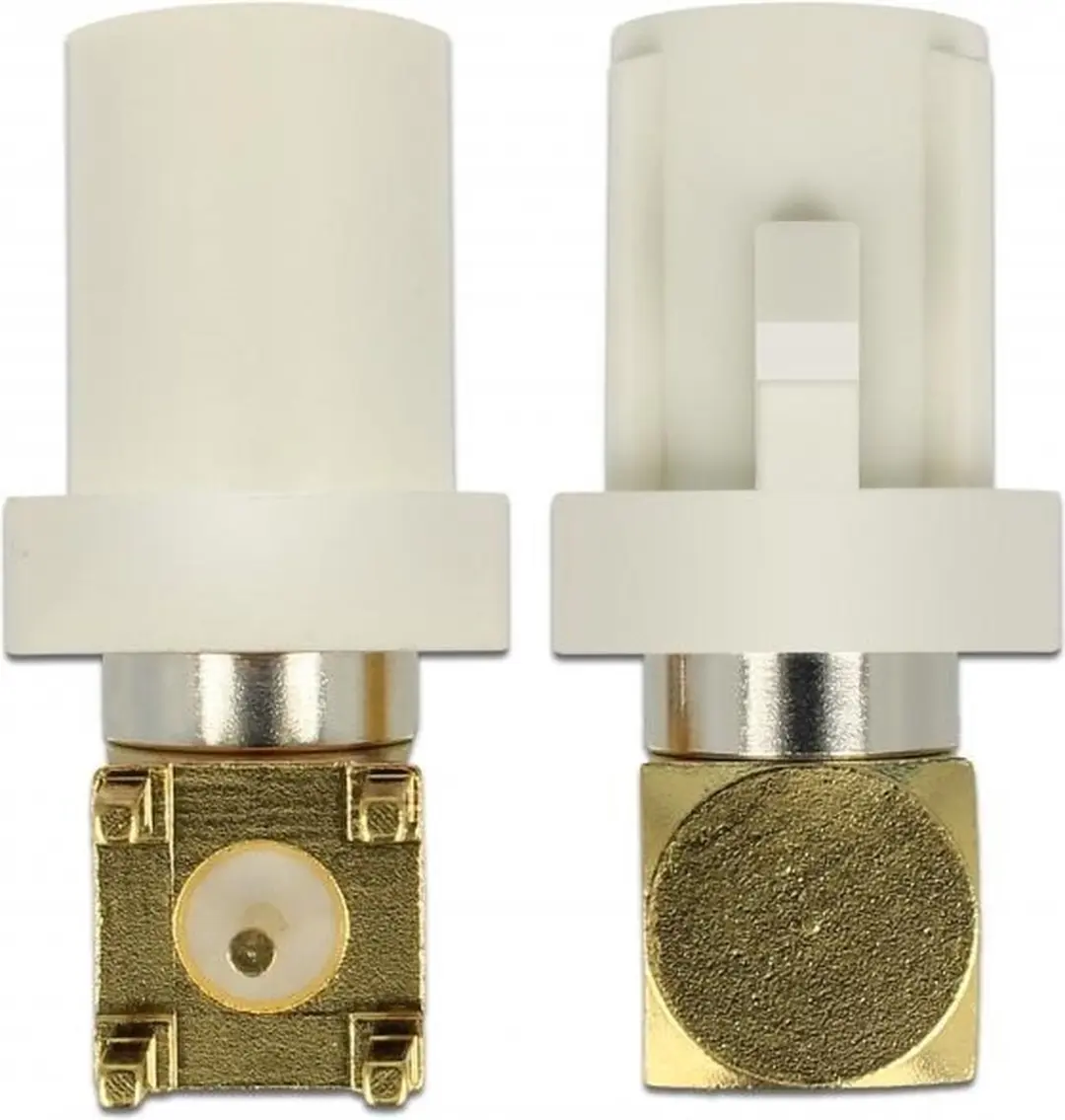 Delock FAKRA B Plug 90° PCB - Goud/Grijs/Wit