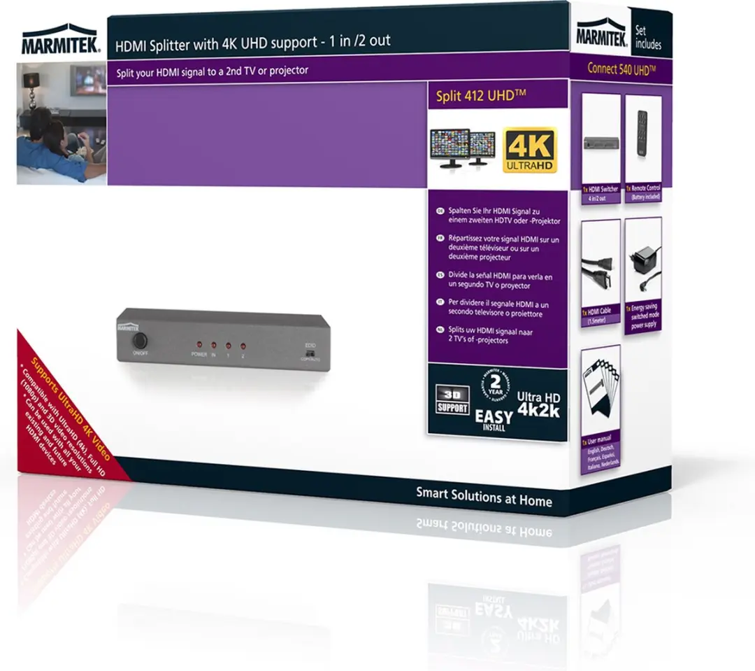 Marmitek HDMI switcher 4:1 Ultra HD Connect 421 UHD