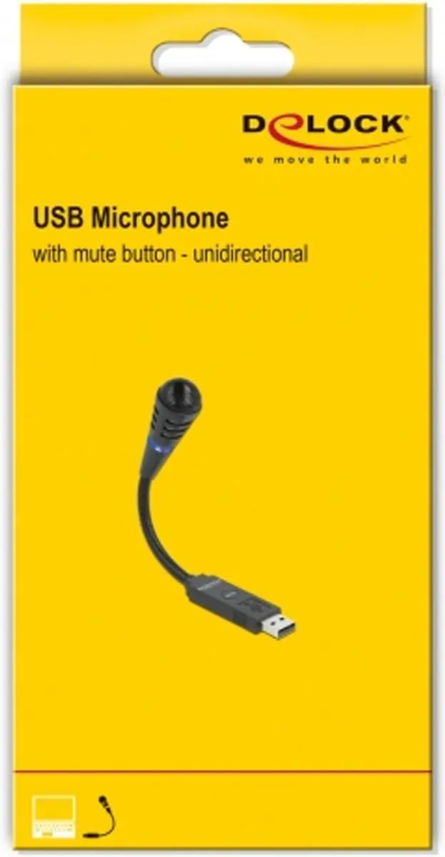 Delock USB Microfoon met Gooseneck - Zwart