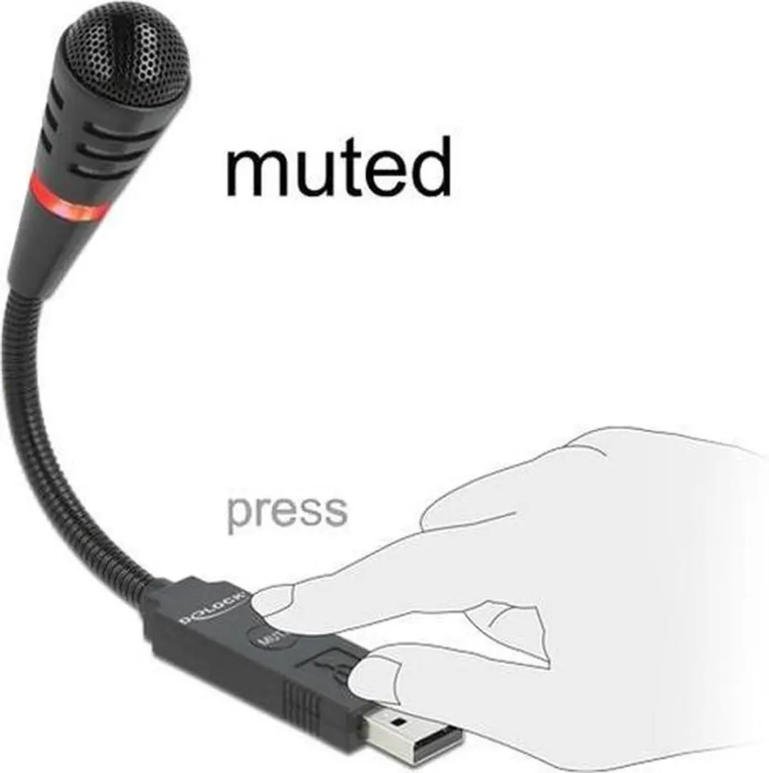 Delock USB Microfoon met Gooseneck - Zwart