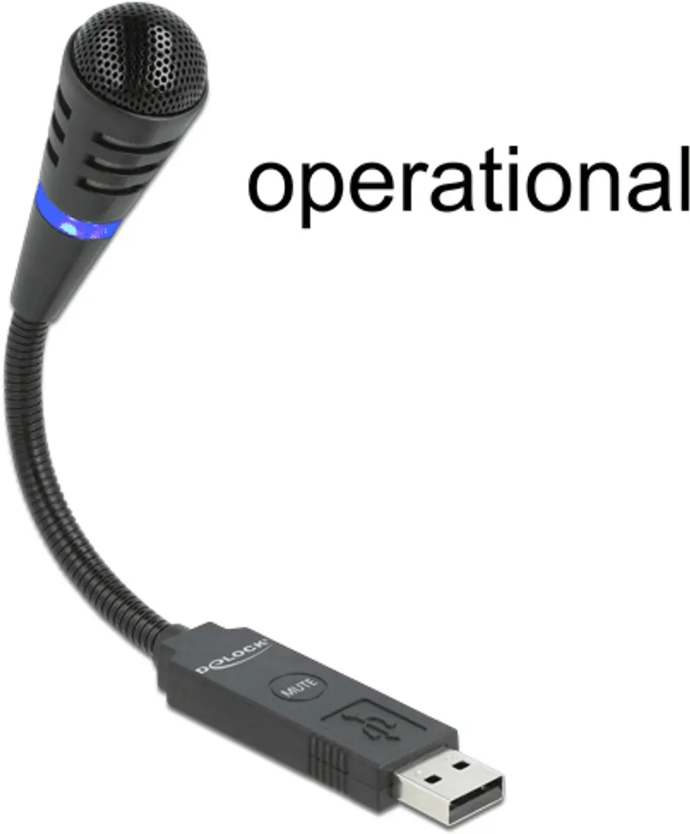 Delock USB Microfoon met Gooseneck - Zwart