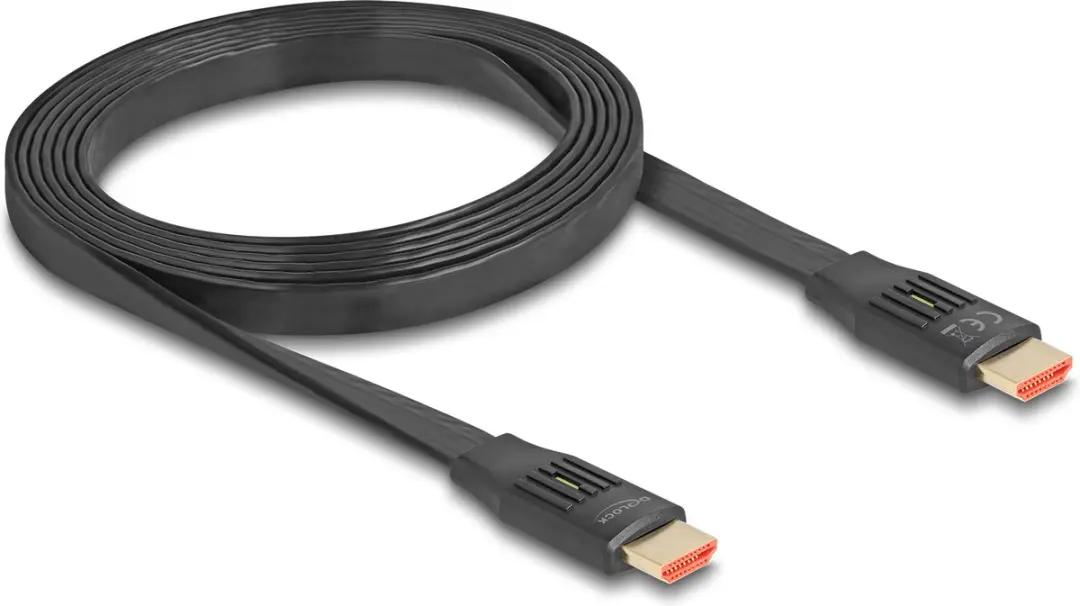 Delock High Speed HDMI Flat Ribbon Kabel 48 Gbps 8K 60Hz 2m
