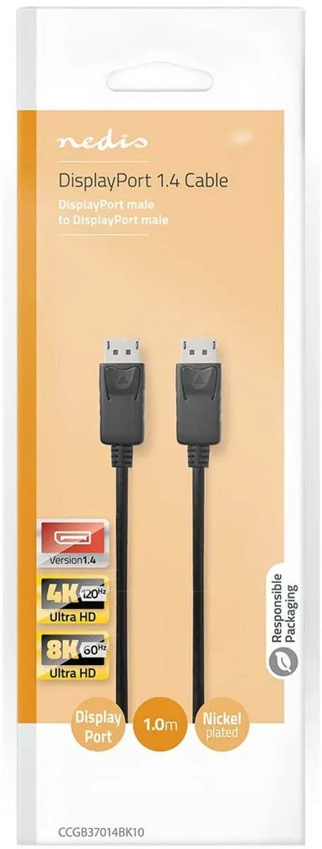 Nedis DisplayPort Kabel 8K@60Hz 1m - Zwart