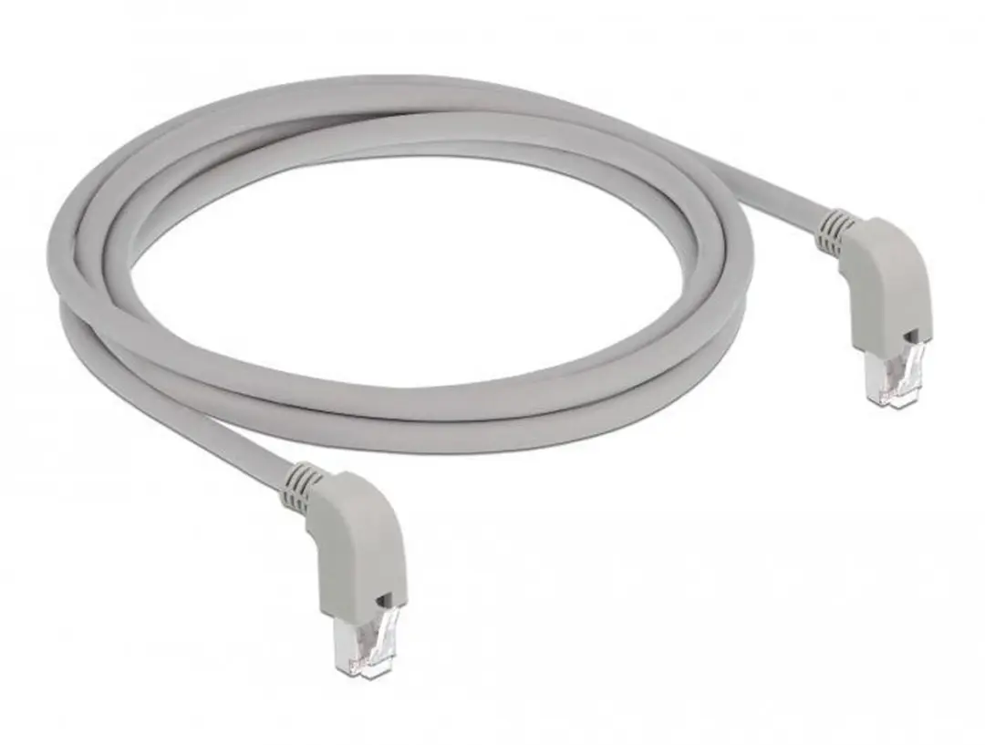 Delock S/FTP CAT6 Netwerkkabel Haaks - 2m - Grijs