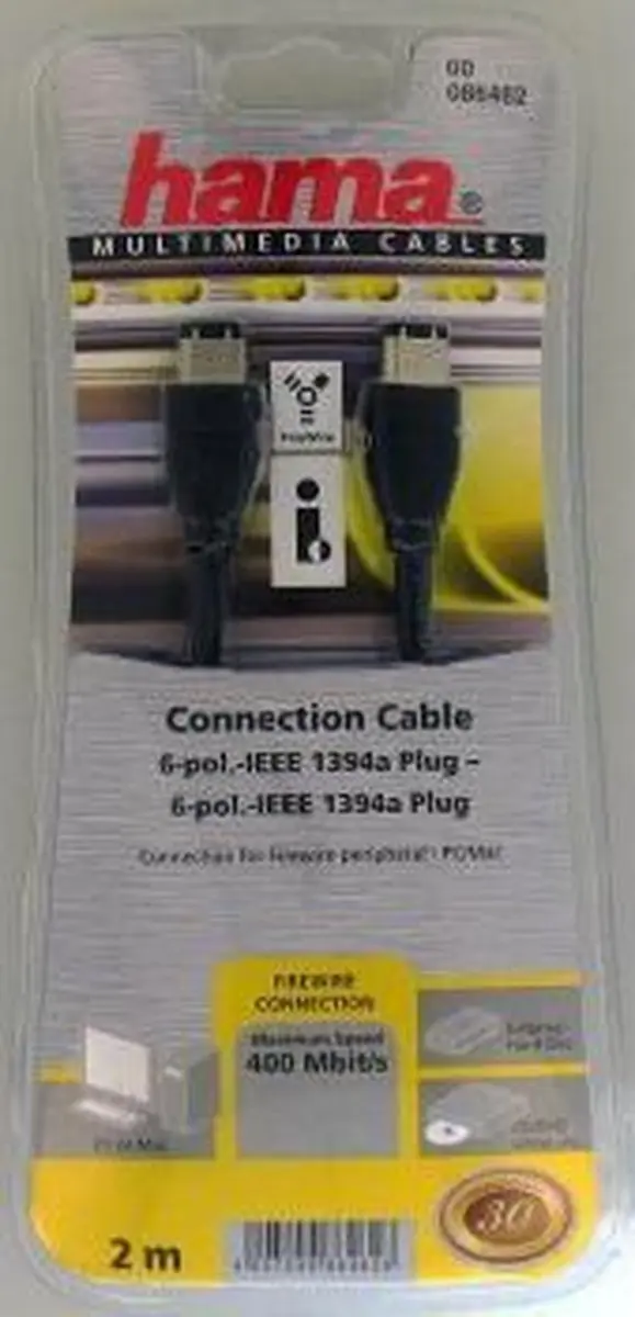 Hama Firewire 6P - 6P - Zwart